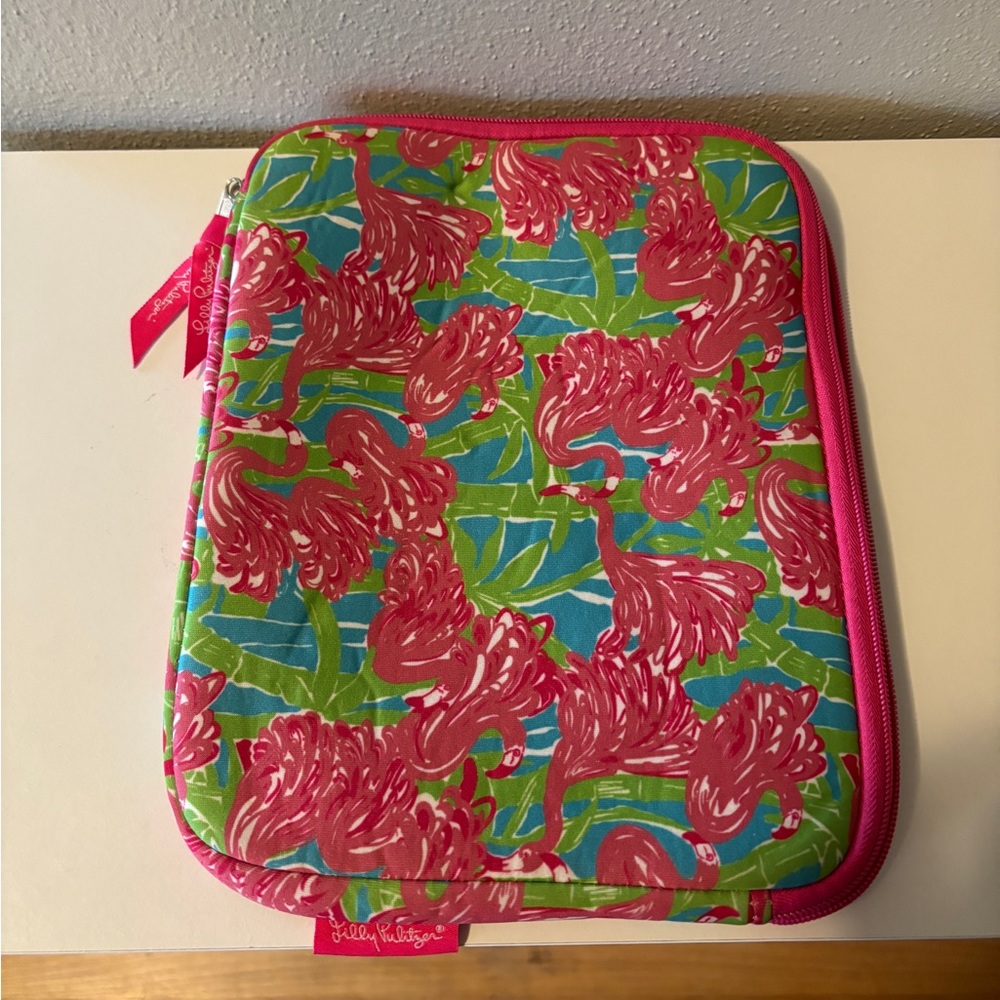 Lilly Pulitzer Neoprene Tablet Case Leggy Print Flamingos - Used